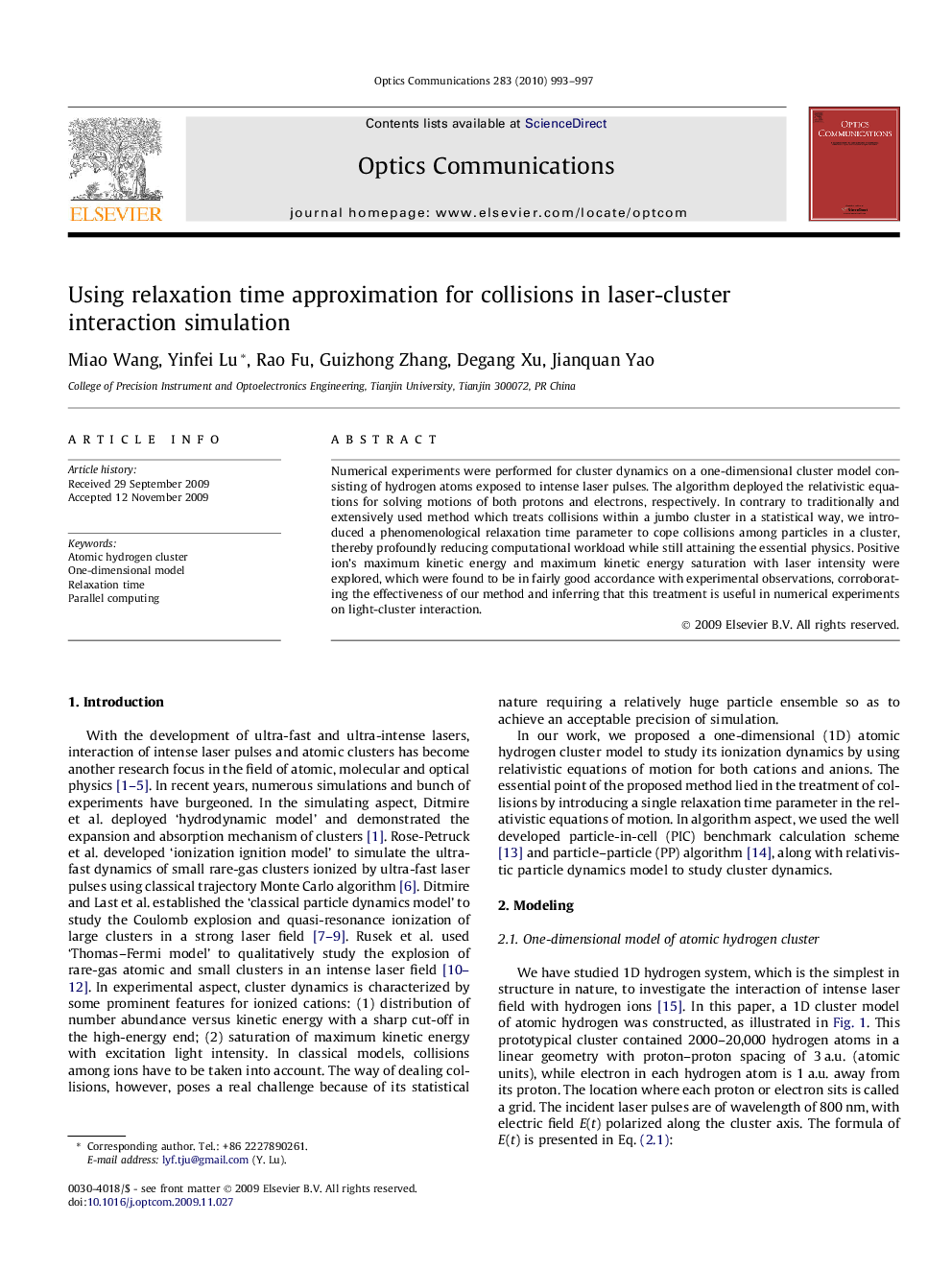 Using relaxation time approximation for collisions in laser-cluster interaction simulation