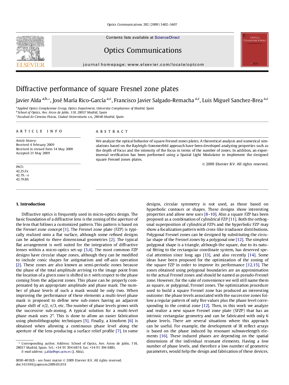 Diffractive performance of square Fresnel zone plates