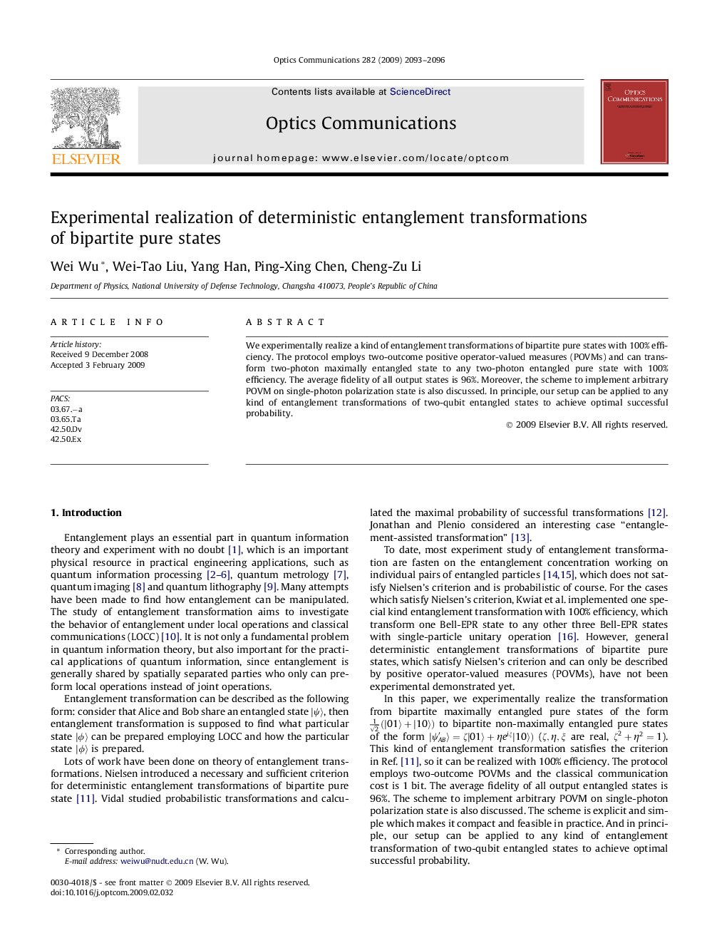 Experimental realization of deterministic entanglement transformations of bipartite pure states