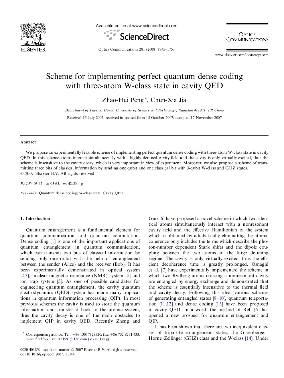 Scheme for implementing perfect quantum dense coding with three-atom W-class state in cavity QED