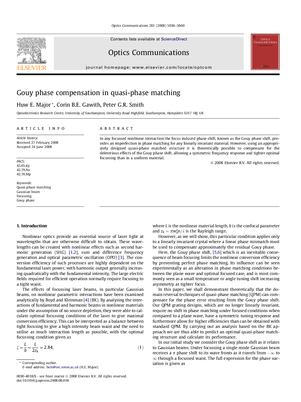 Gouy phase compensation in quasi-phase matching