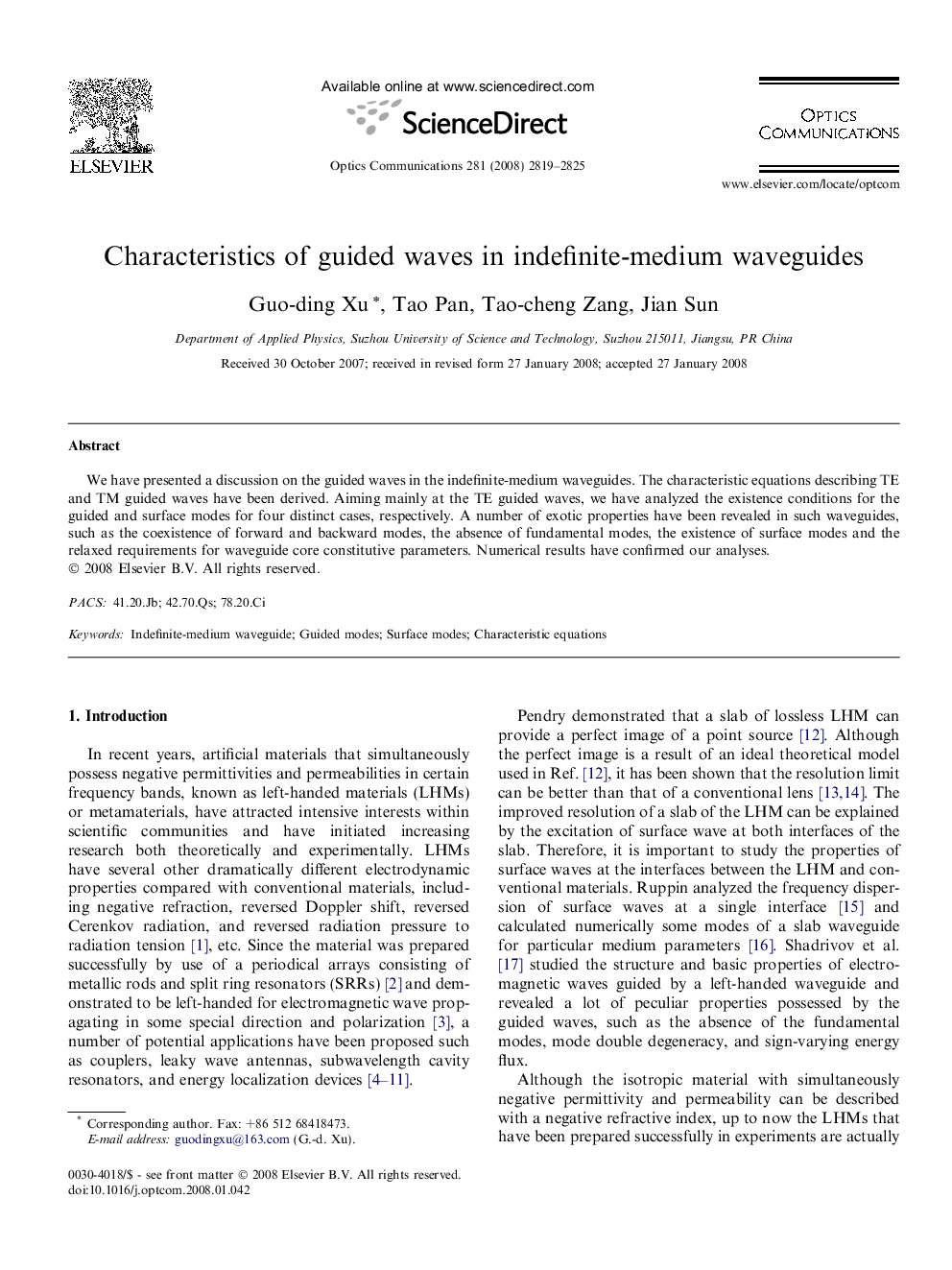 Characteristics of guided waves in indefinite-medium waveguides