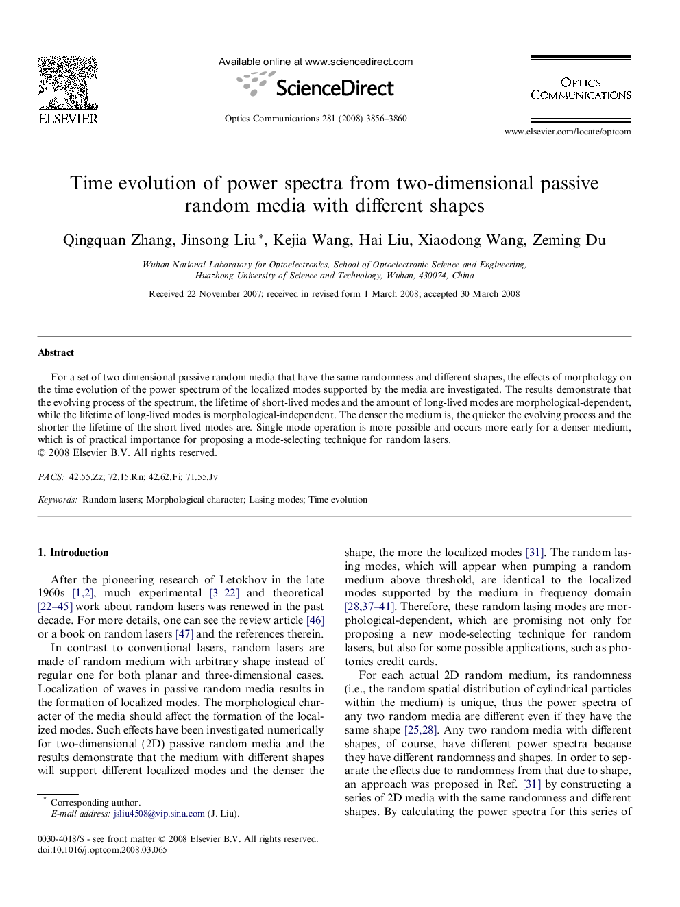Time evolution of power spectra from two-dimensional passive random media with different shapes