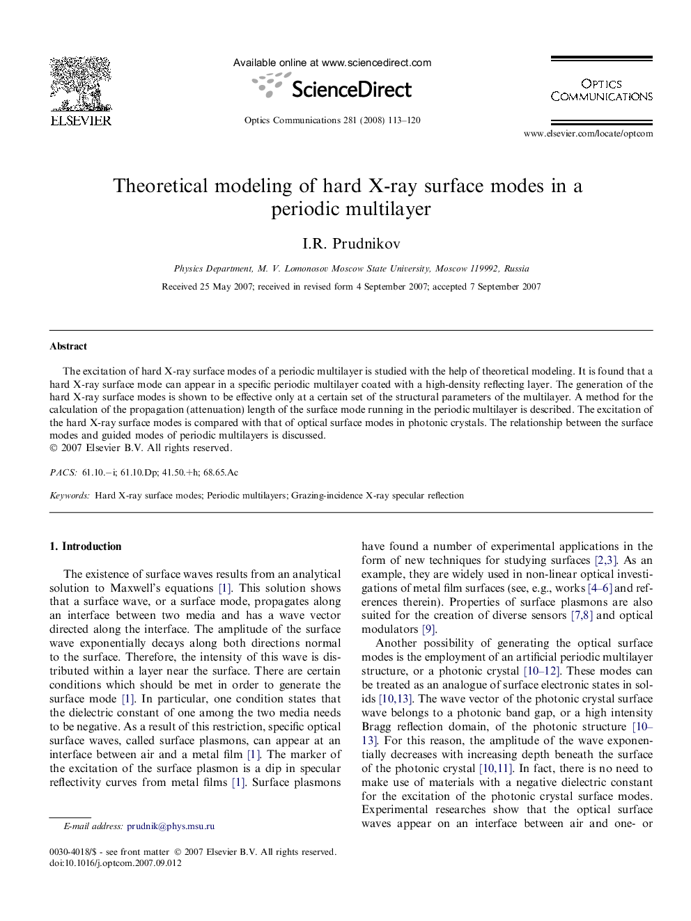 Theoretical modeling of hard X-ray surface modes in a periodic multilayer