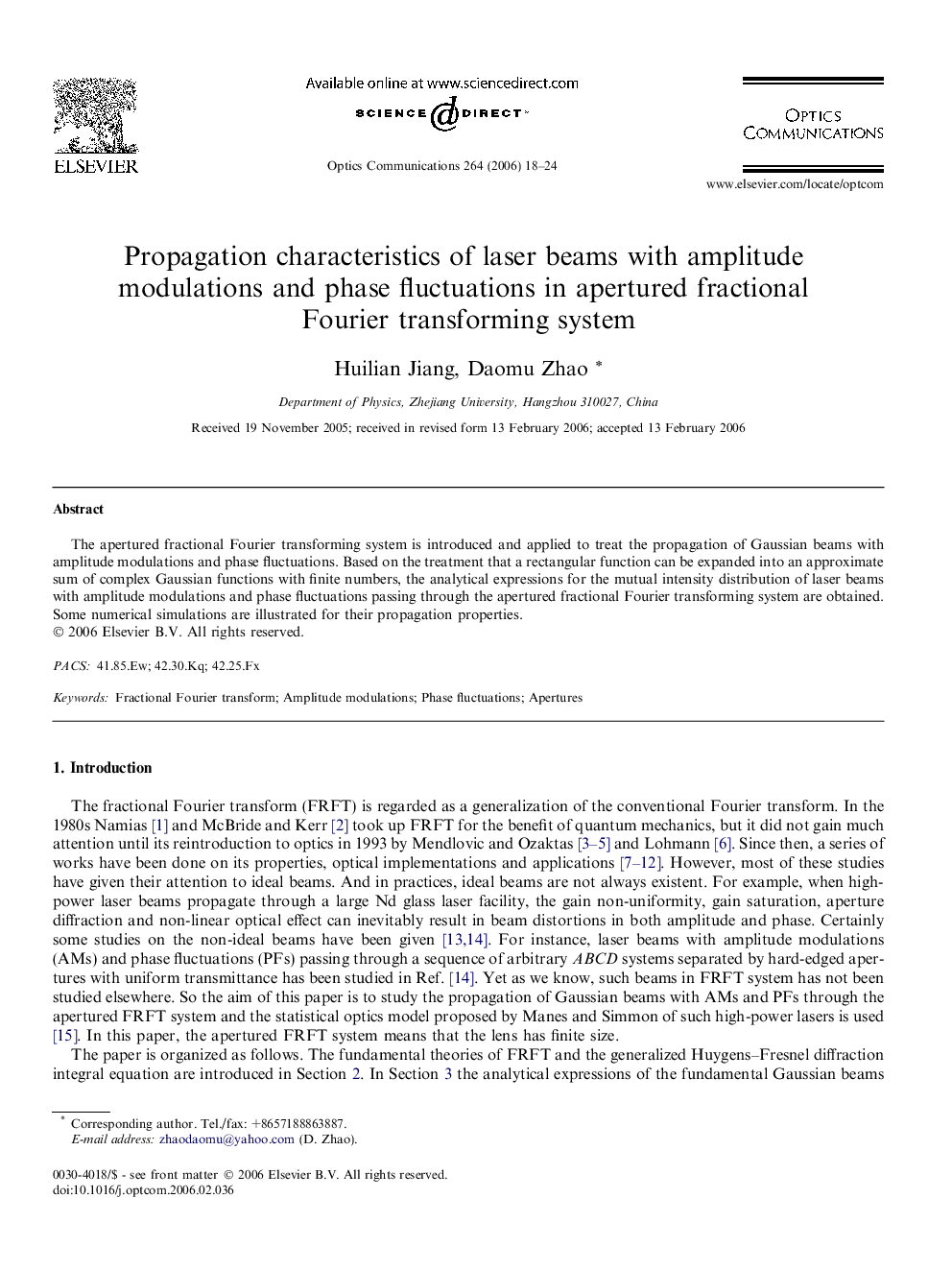 Propagation characteristics of laser beams with amplitude modulations and phase fluctuations in apertured fractional Fourier transforming system