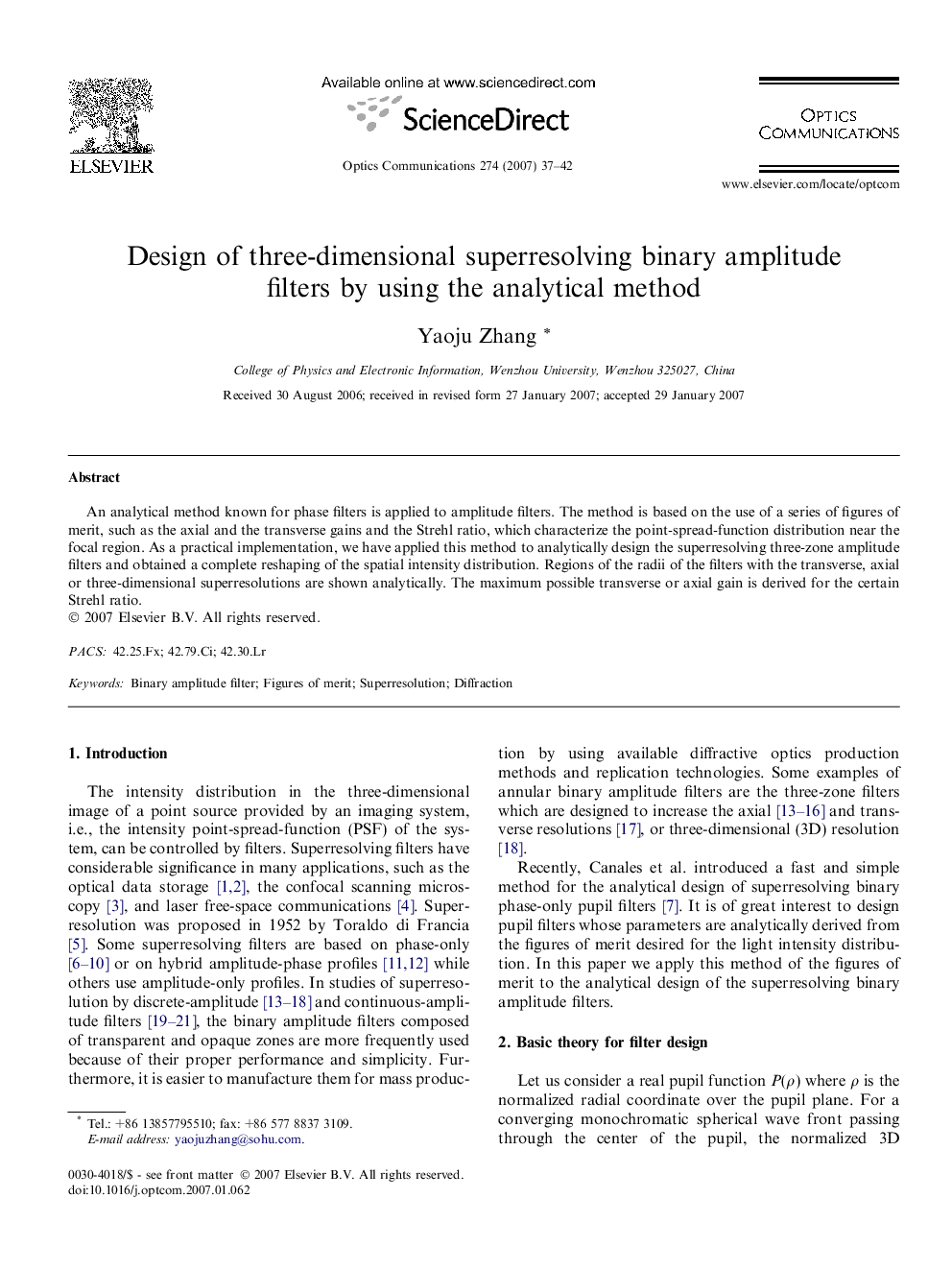 Design of three-dimensional superresolving binary amplitude filters by using the analytical method