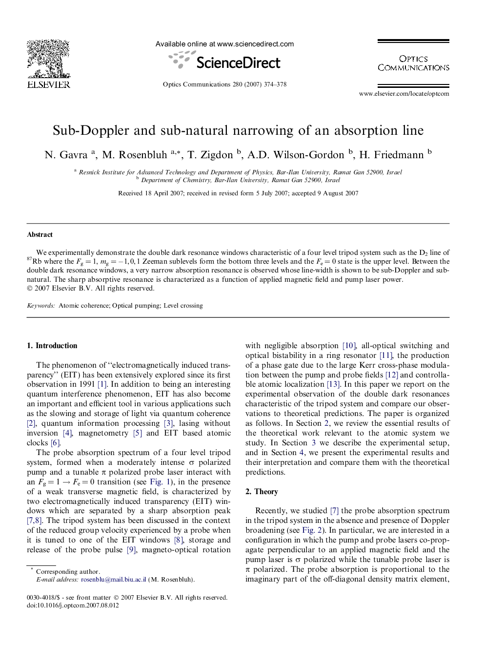 Sub-Doppler and sub-natural narrowing of an absorption line