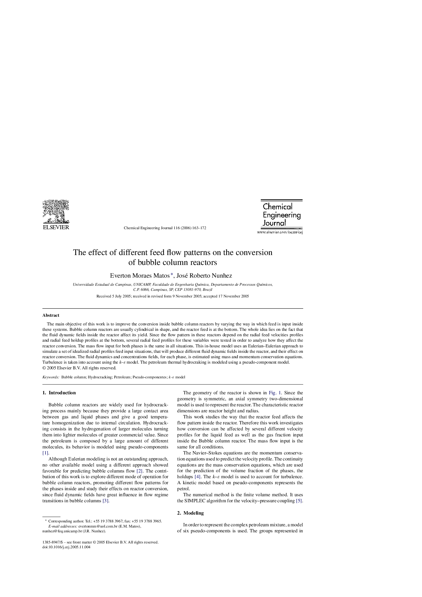 The effect of different feed flow patterns on the conversion of bubble column reactors