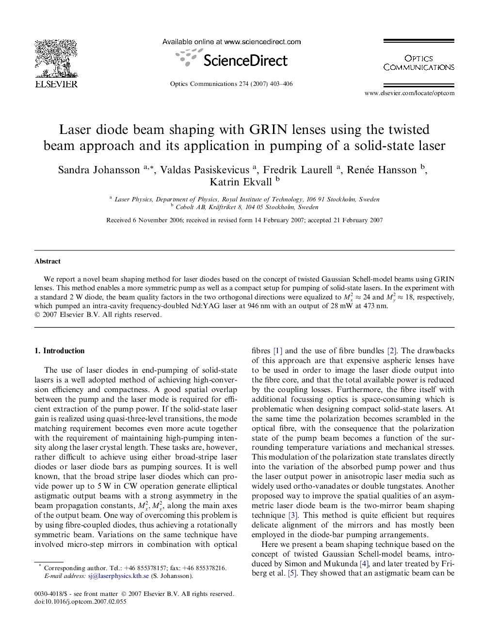 Laser diode beam shaping with GRIN lenses using the twisted beam approach and its application in pumping of a solid-state laser