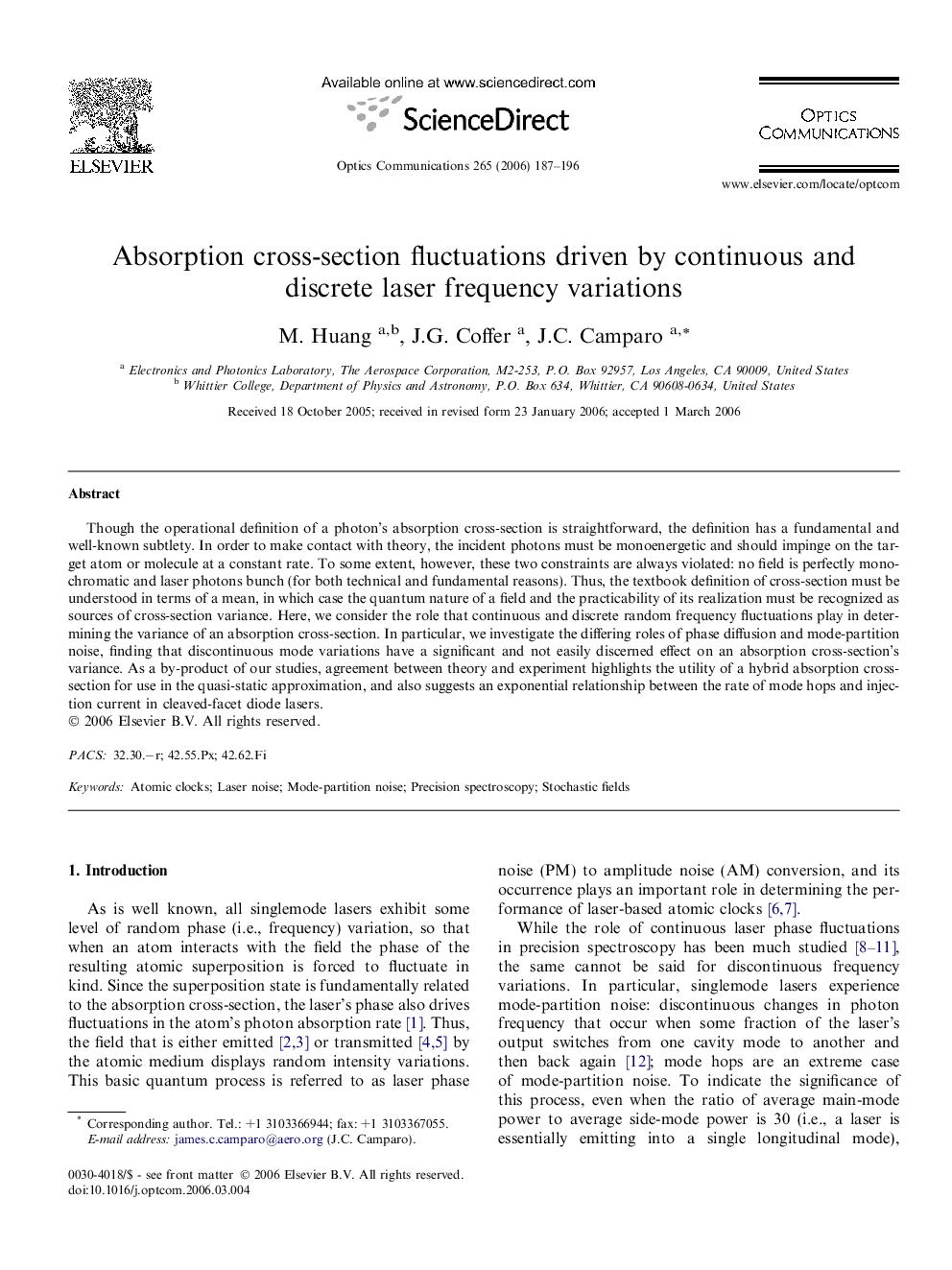 Absorption cross-section fluctuations driven by continuous and discrete laser frequency variations