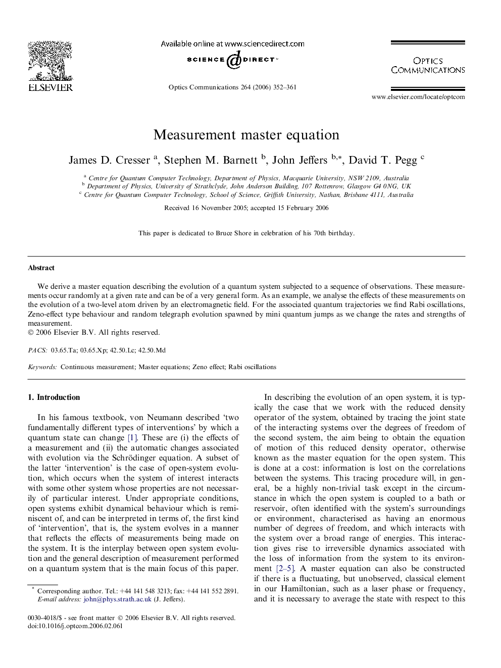 Measurement master equation