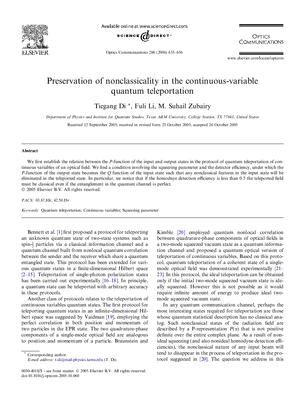 Preservation of nonclassicality in the continuous-variable quantum teleportation