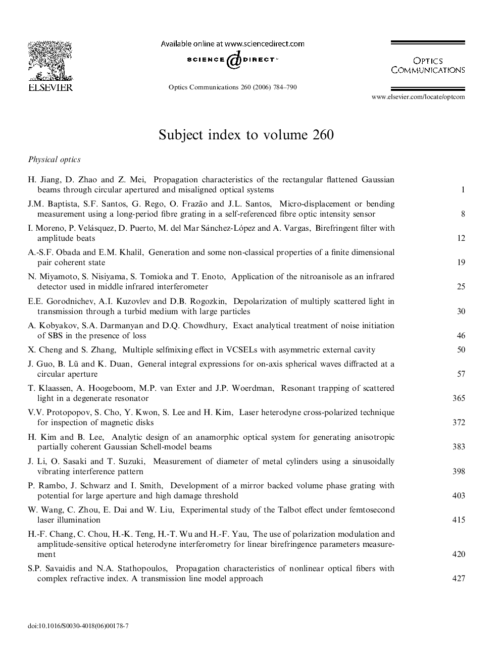 Subject Index