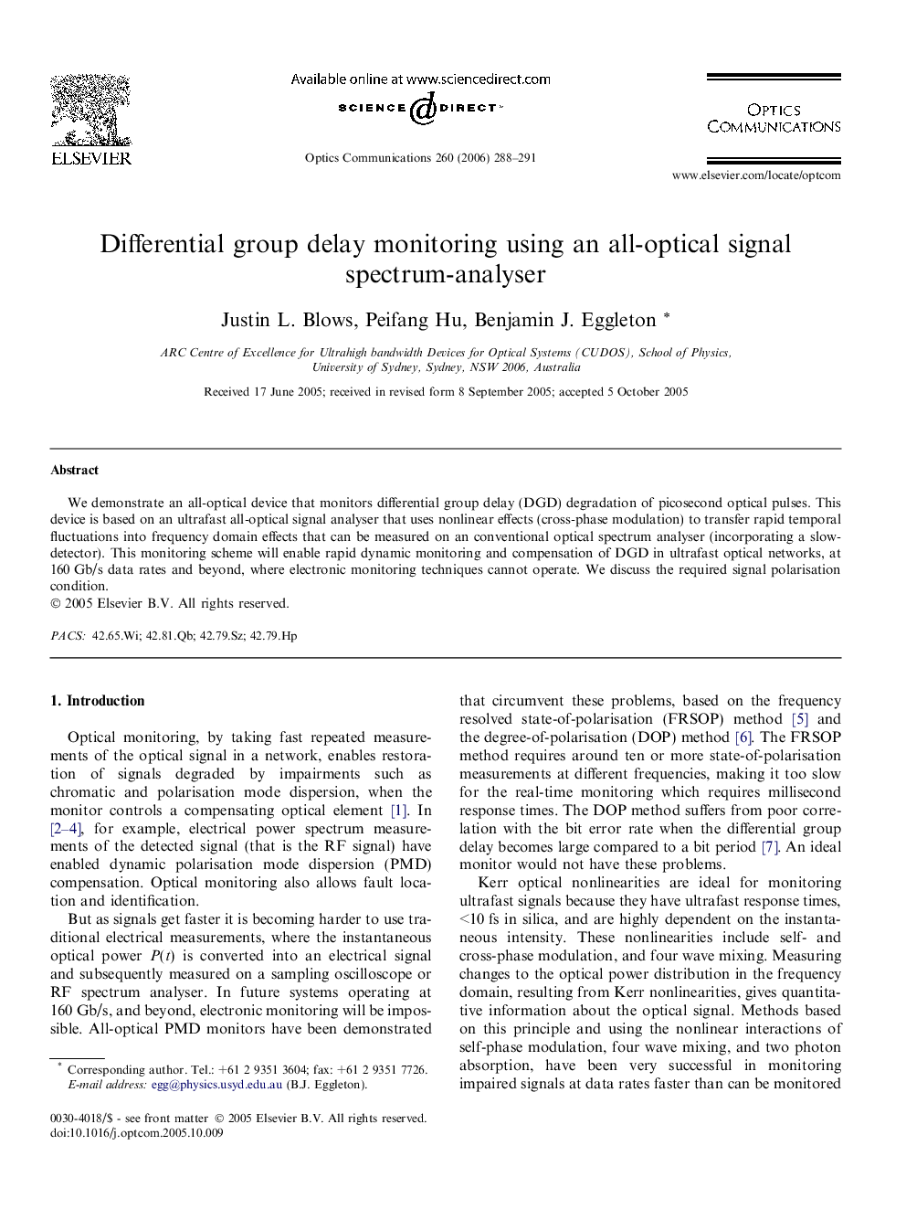 Differential group delay monitoring using an all-optical signal spectrum-analyser