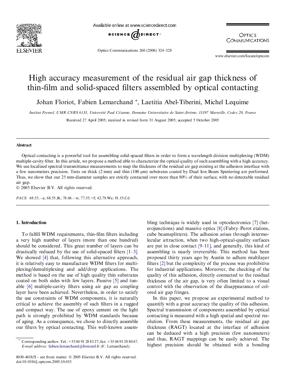 High accuracy measurement of the residual air gap thickness of thin-film and solid-spaced filters assembled by optical contacting