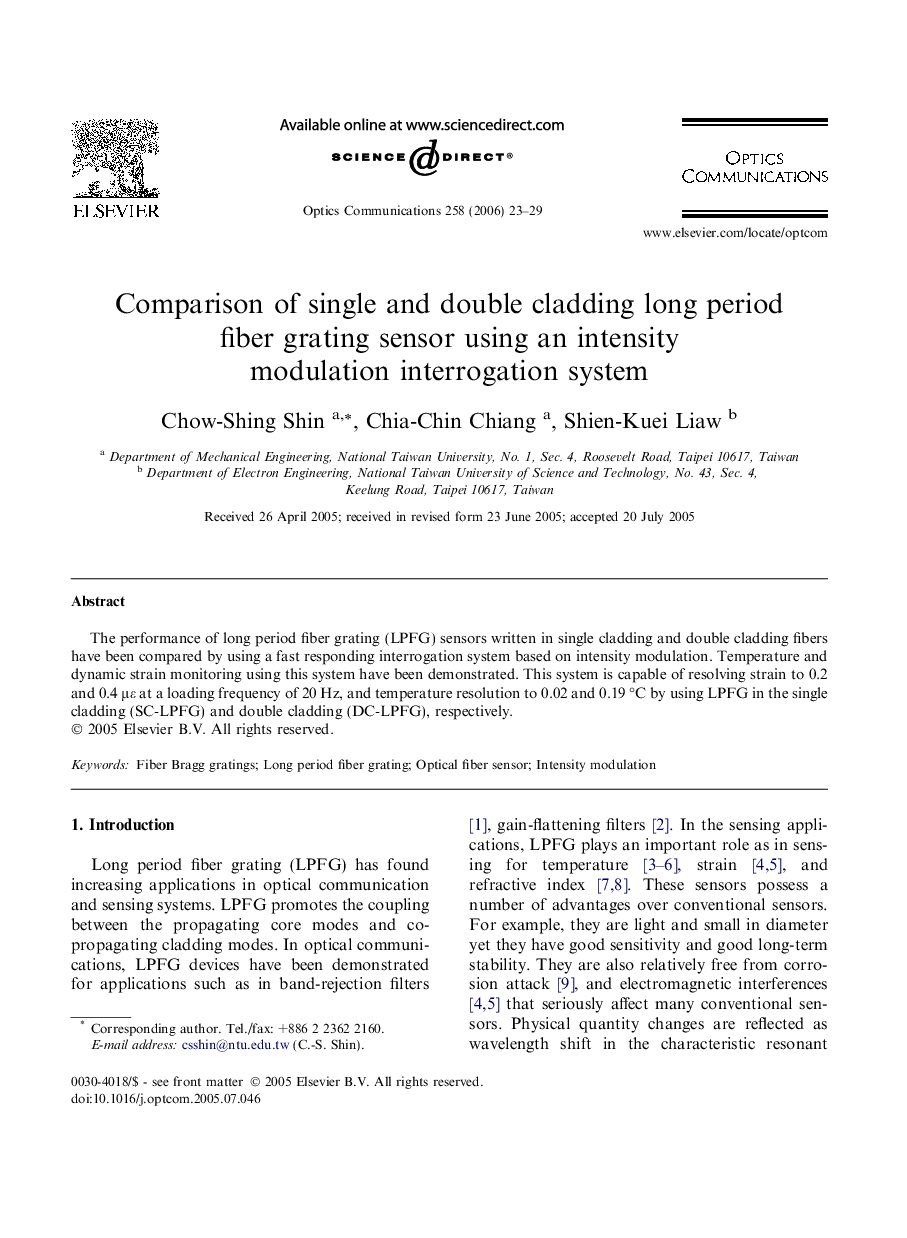 Comparison of single and double cladding long period fiber grating sensor using an intensity modulation interrogation system