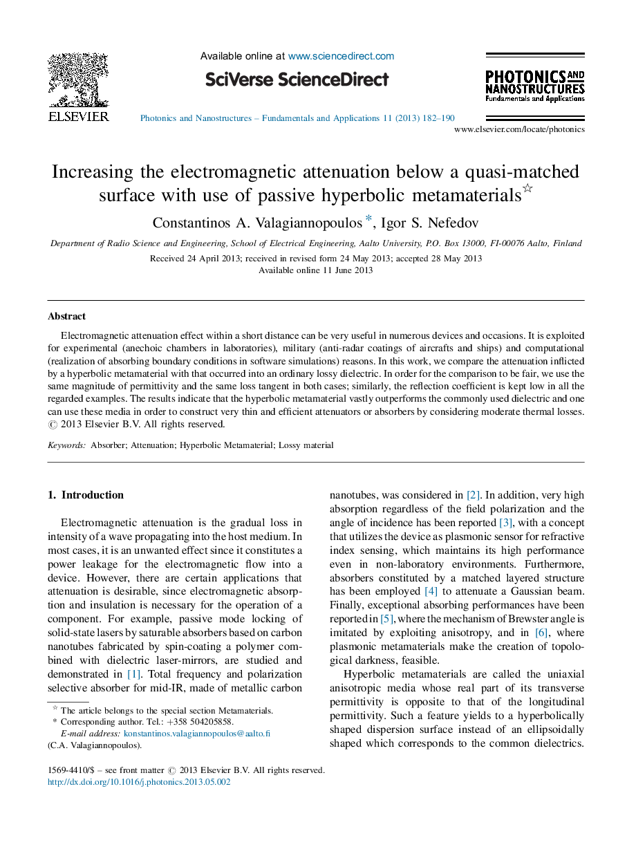 Increasing the electromagnetic attenuation below a quasi-matched surface with use of passive hyperbolic metamaterials 