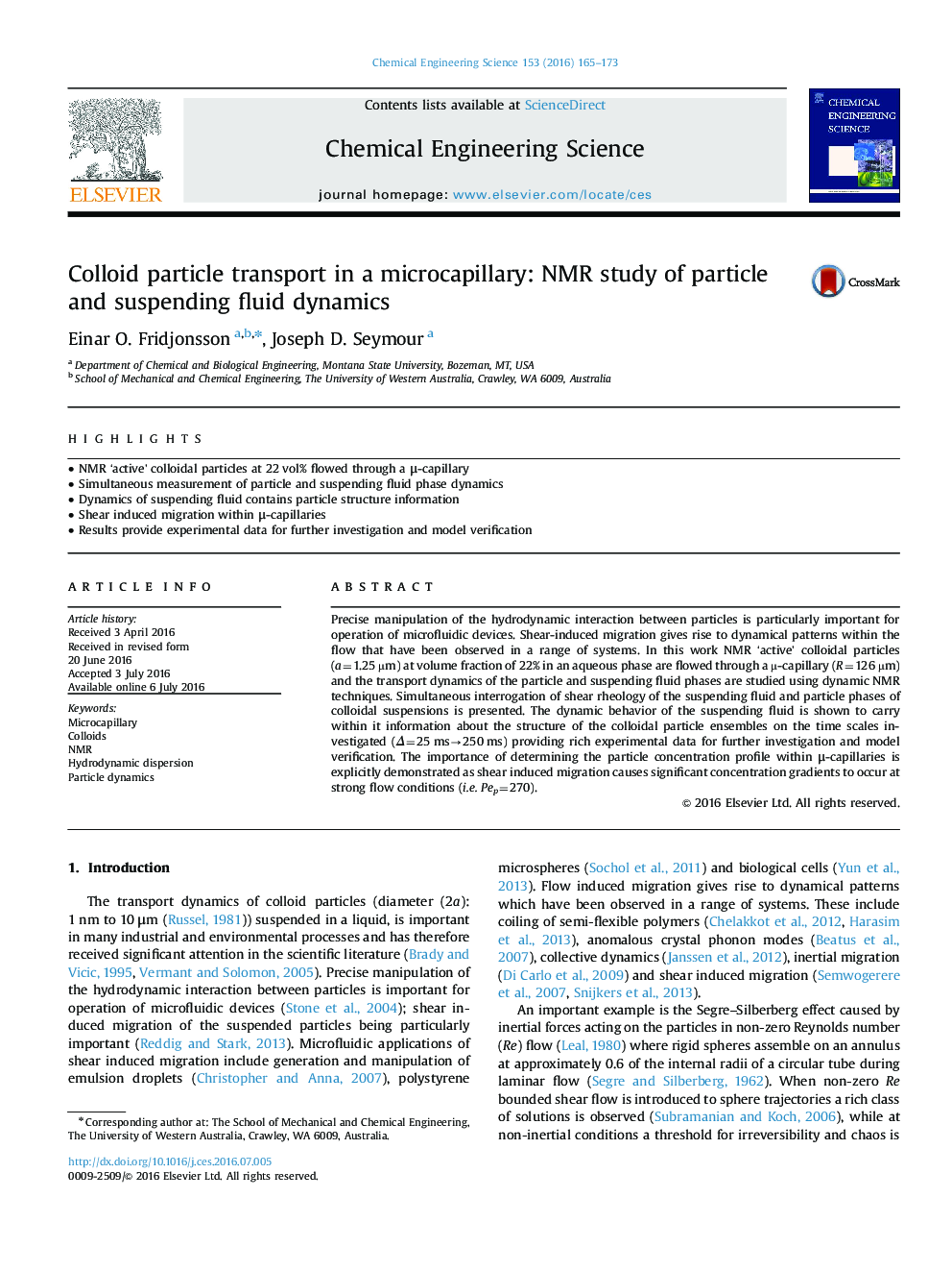 Colloid particle transport in a microcapillary: NMR study of particle and suspending fluid dynamics