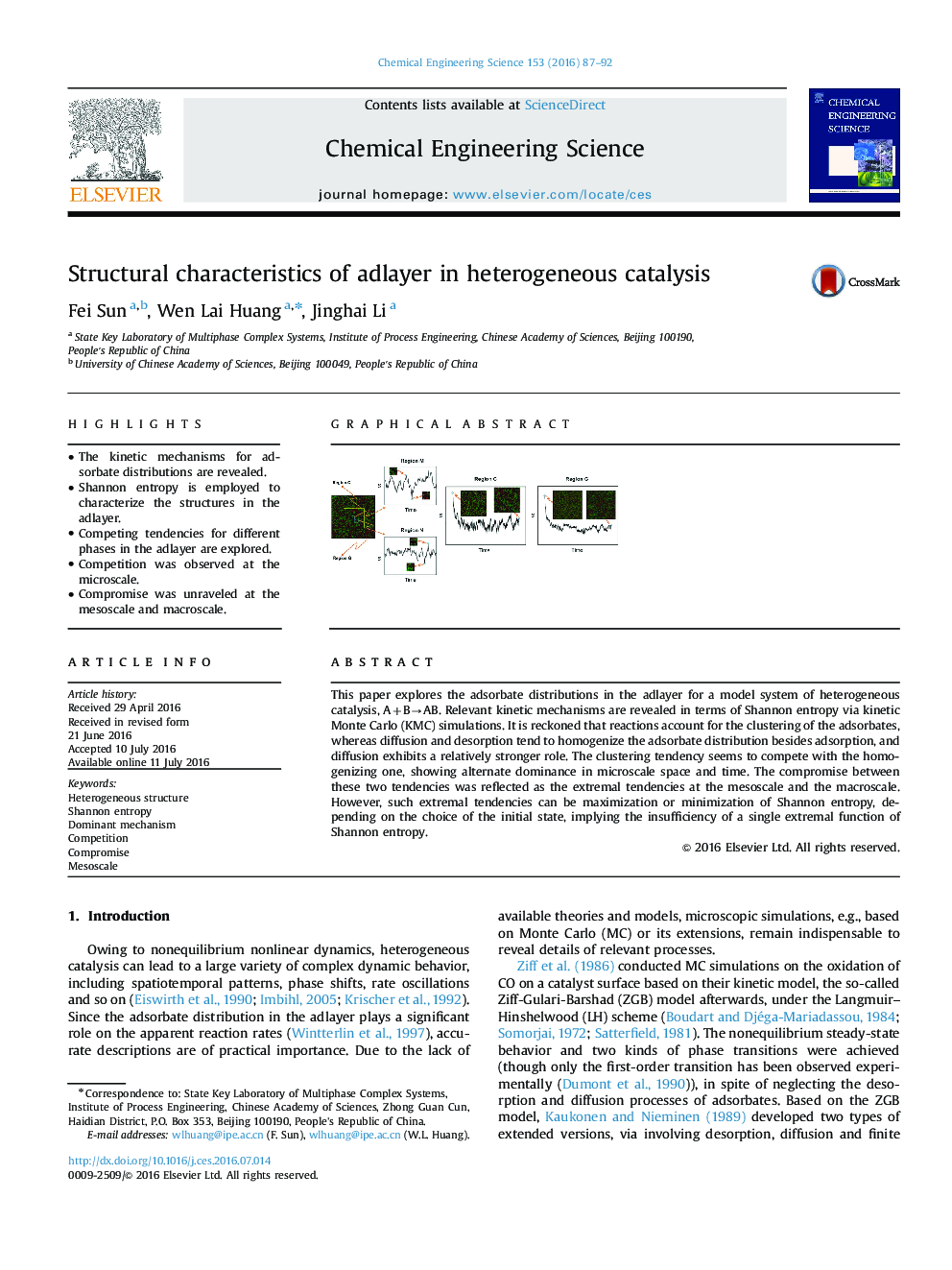 Structural characteristics of adlayer in heterogeneous catalysis
