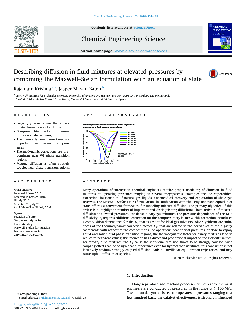 Describing diffusion in fluid mixtures at elevated pressures by combining the Maxwell–Stefan formulation with an equation of state