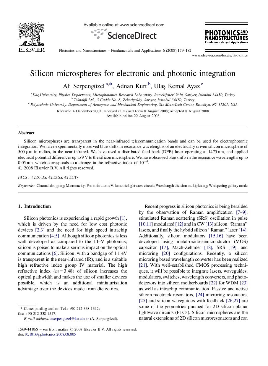 Silicon microspheres for electronic and photonic integration