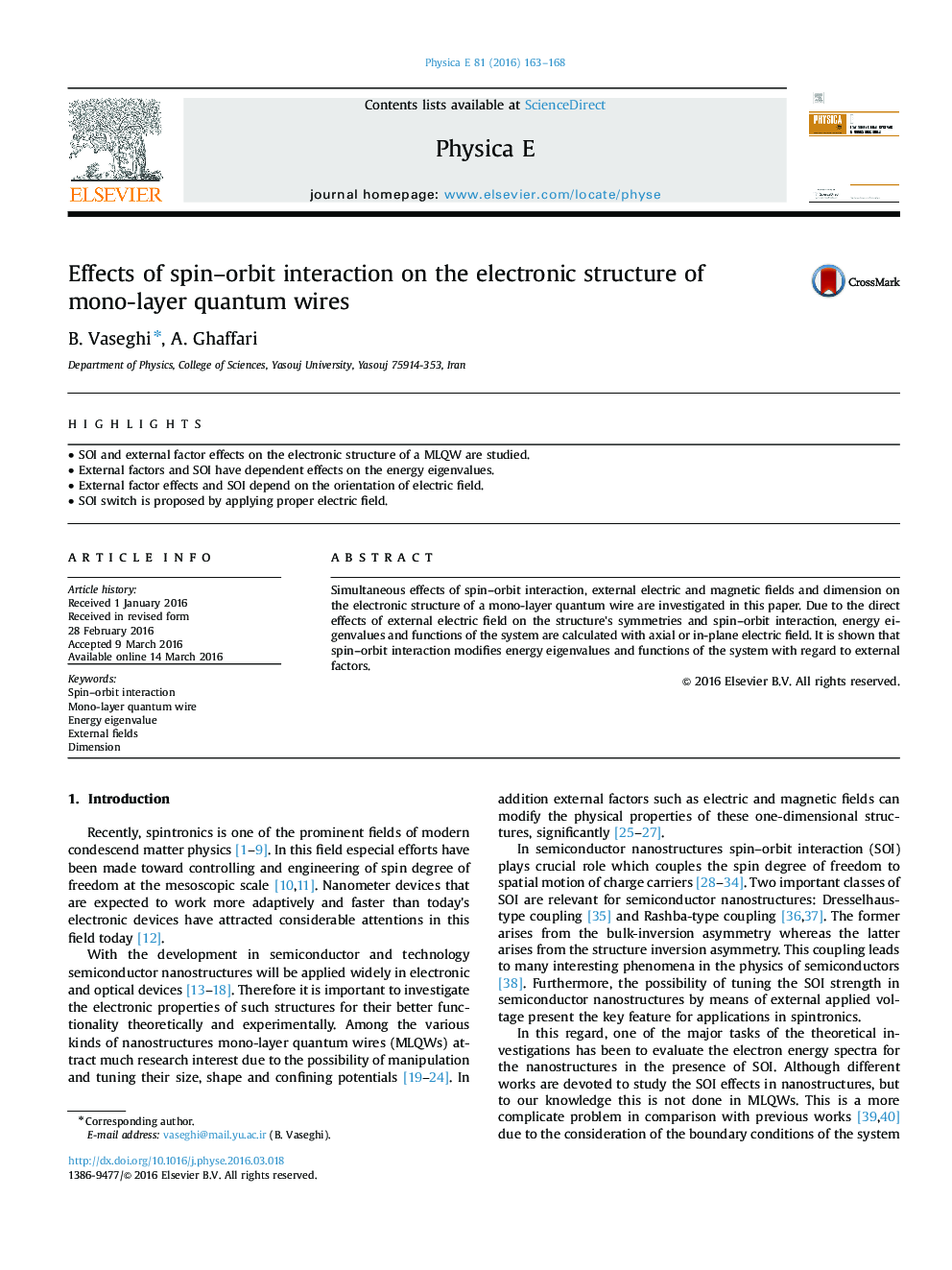 Effects of spin–orbit interaction on the electronic structure of mono-layer quantum wires