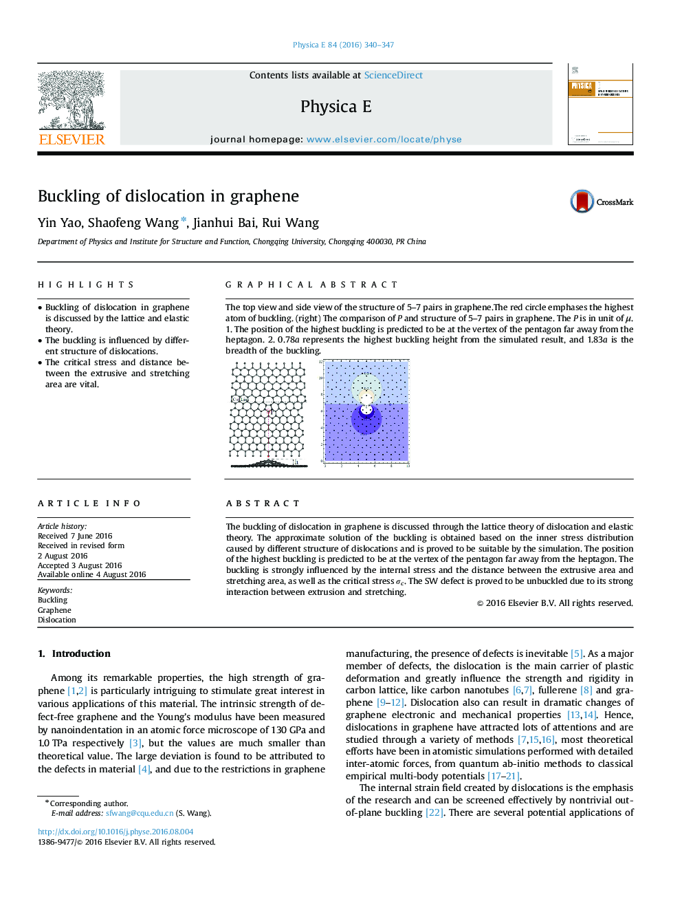 Buckling of dislocation in graphene