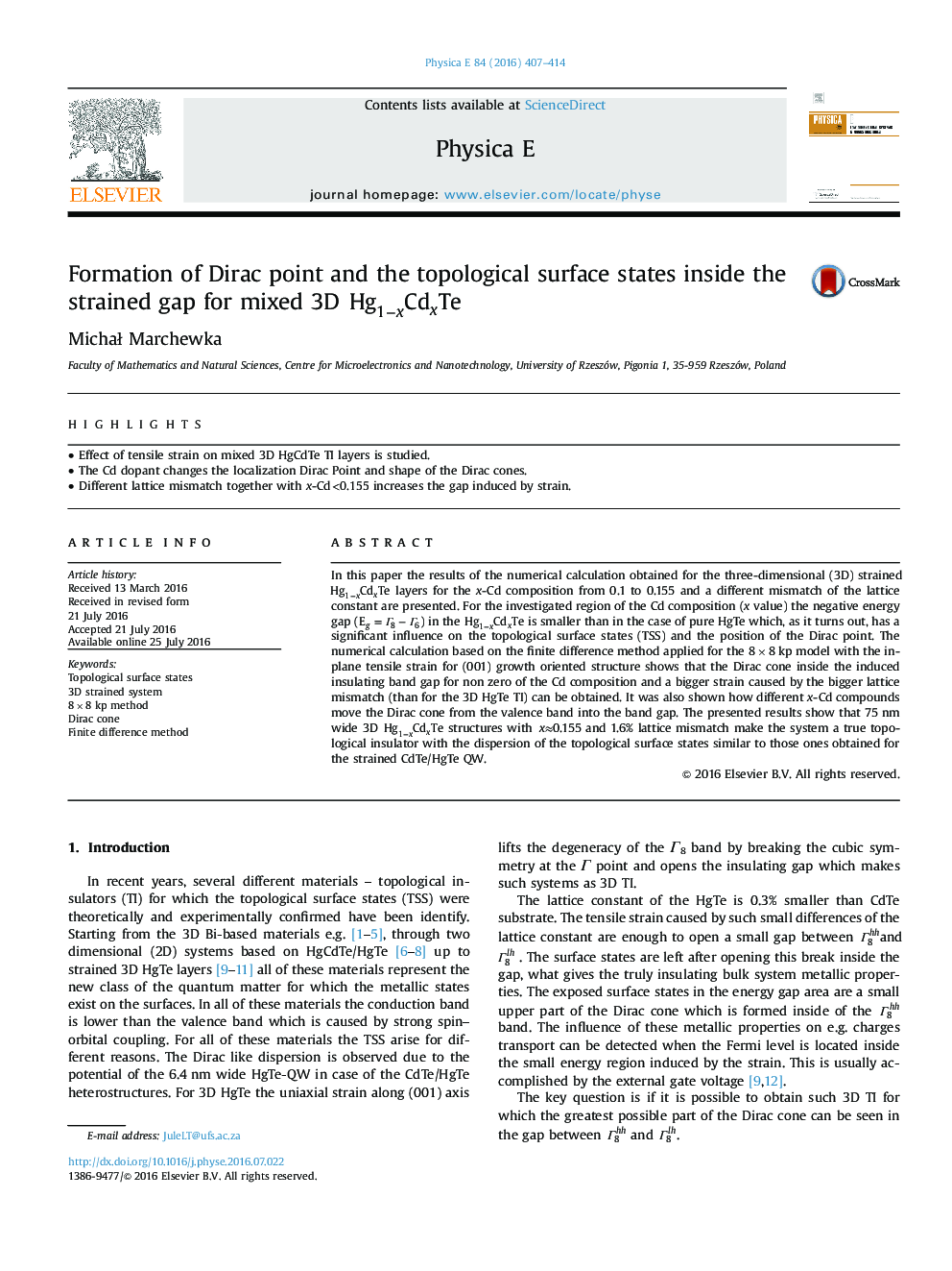 Formation of Dirac point and the topological surface states inside the strained gap for mixed 3D Hg1−xCdxTeHg1−xCdxTe