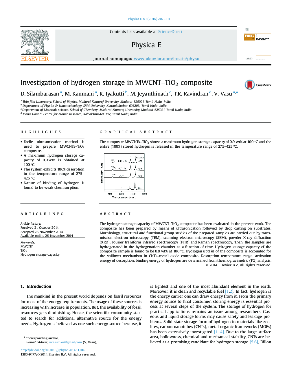 Investigation of hydrogen storage in MWCNT–TiO2 composite