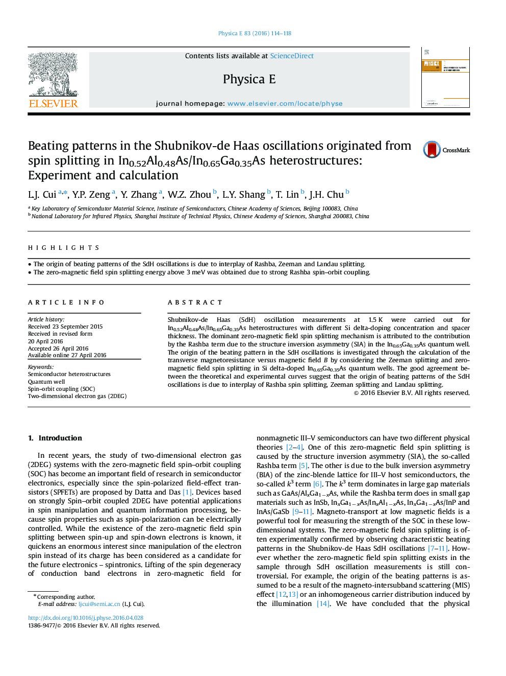 Beating patterns in the Shubnikov-de Haas oscillations originated from spin splitting in In0.52Al0.48As/In0.65Ga0.35As heterostructures: Experiment and calculation