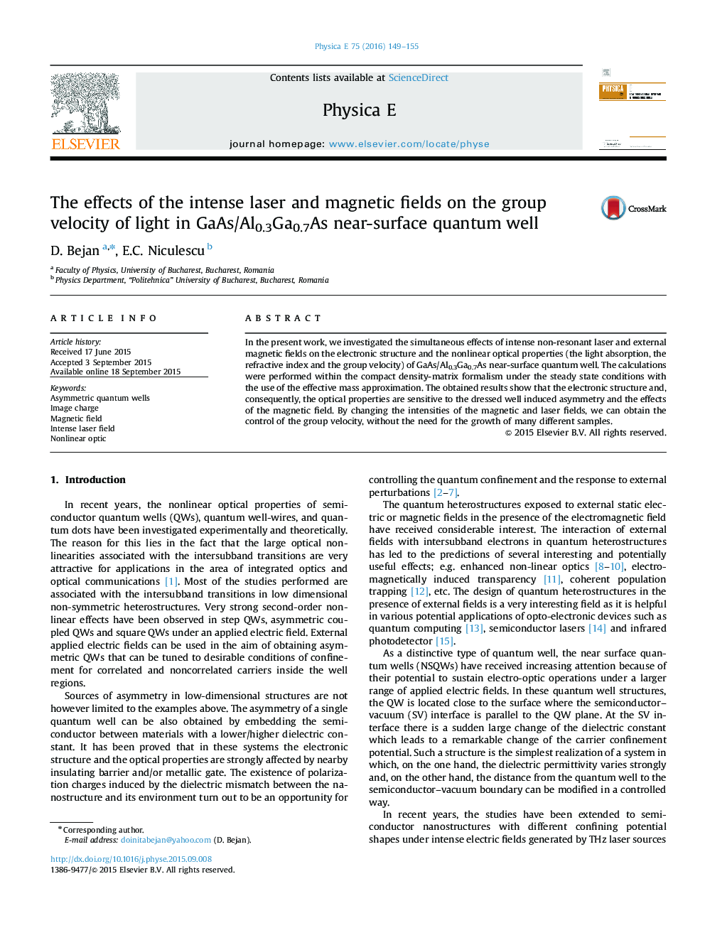 The effects of the intense laser and magnetic fields on the group velocity of light in GaAs/Al0.3Ga0.7As near-surface quantum well