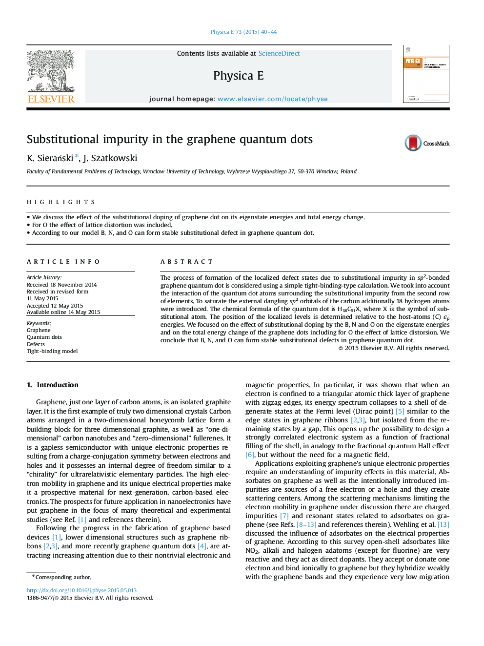 Substitutional impurity in the graphene quantum dots