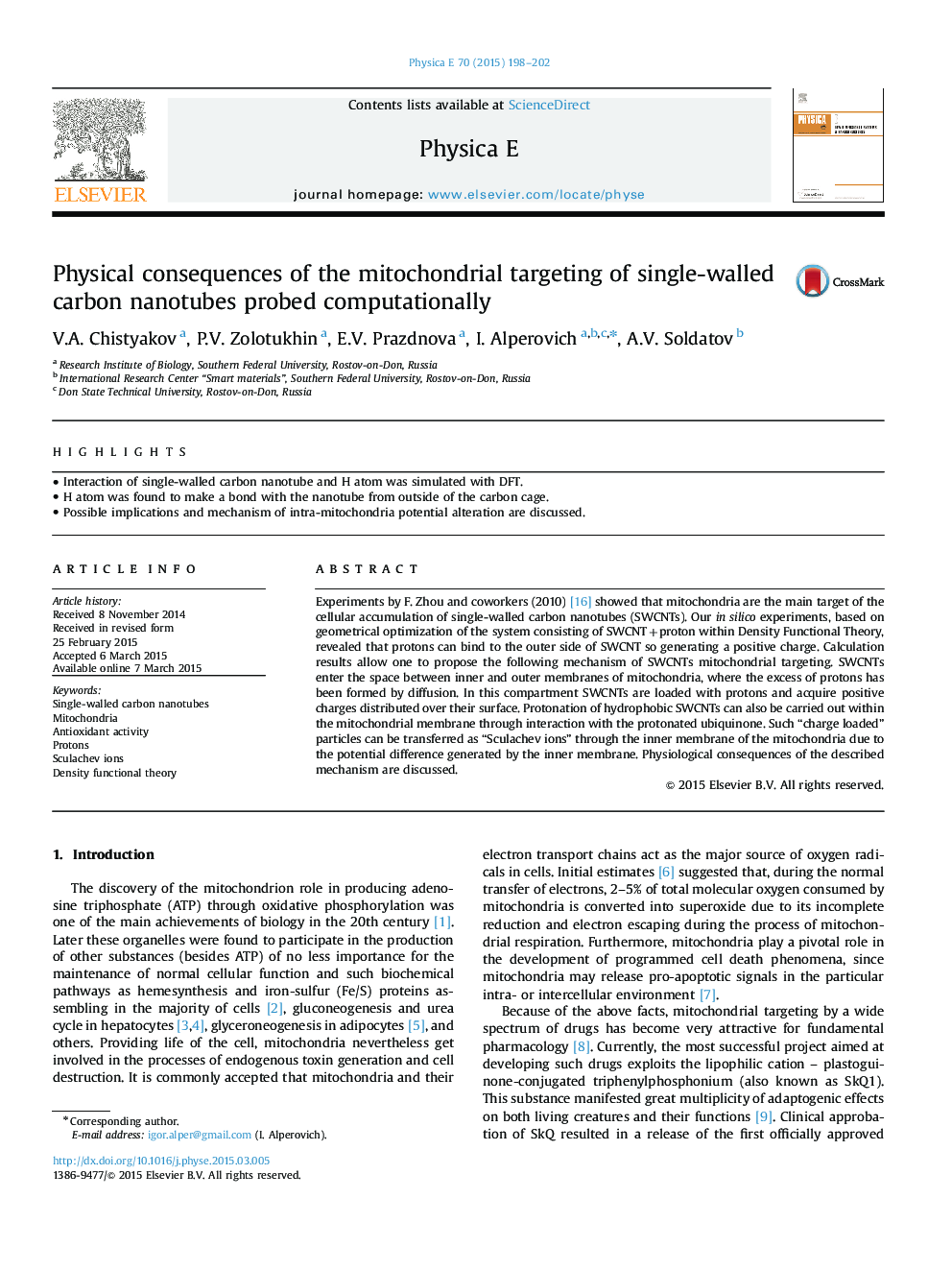 Physical consequences of the mitochondrial targeting of single-walled carbon nanotubes probed computationally