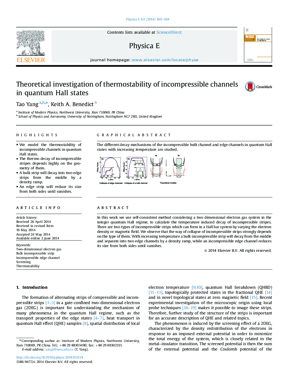 Theoretical investigation of thermostability of incompressible channels in quantum Hall states