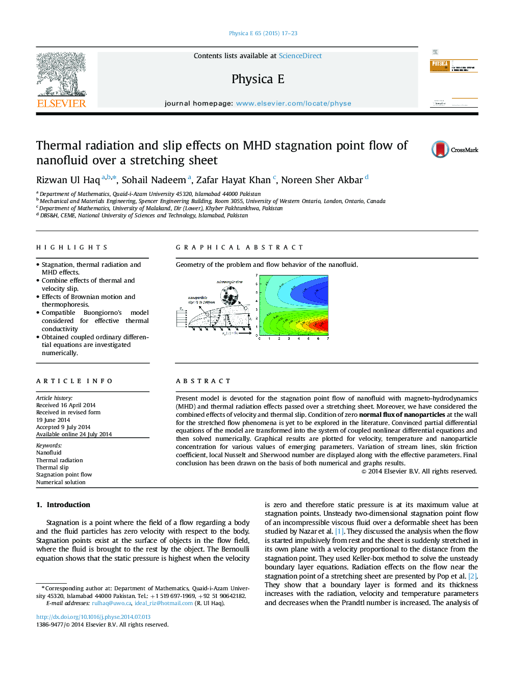 Thermal radiation and slip effects on MHD stagnation point flow of nanofluid over a stretching sheet