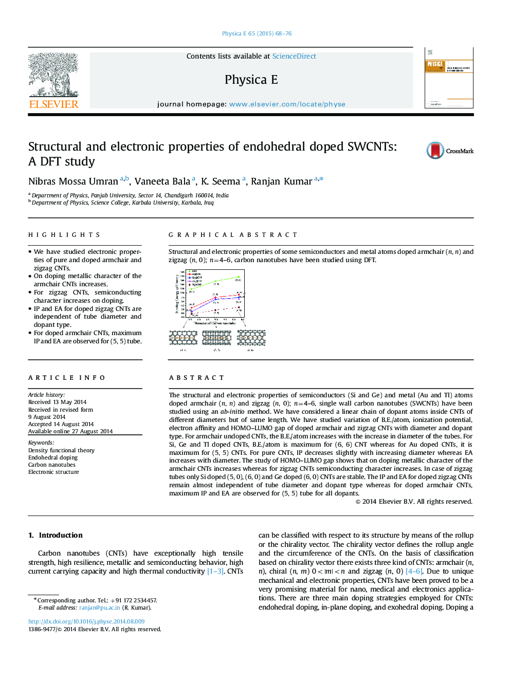 Structural and electronic properties of endohedral doped SWCNTs: A DFT study