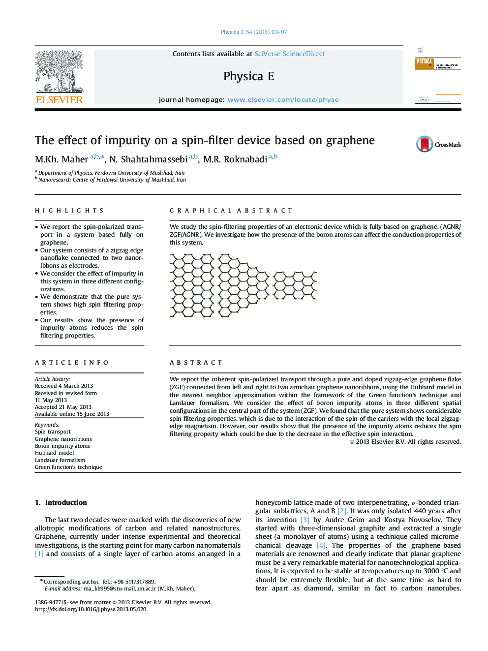 The effect of impurity on a spin-filter device based on graphene