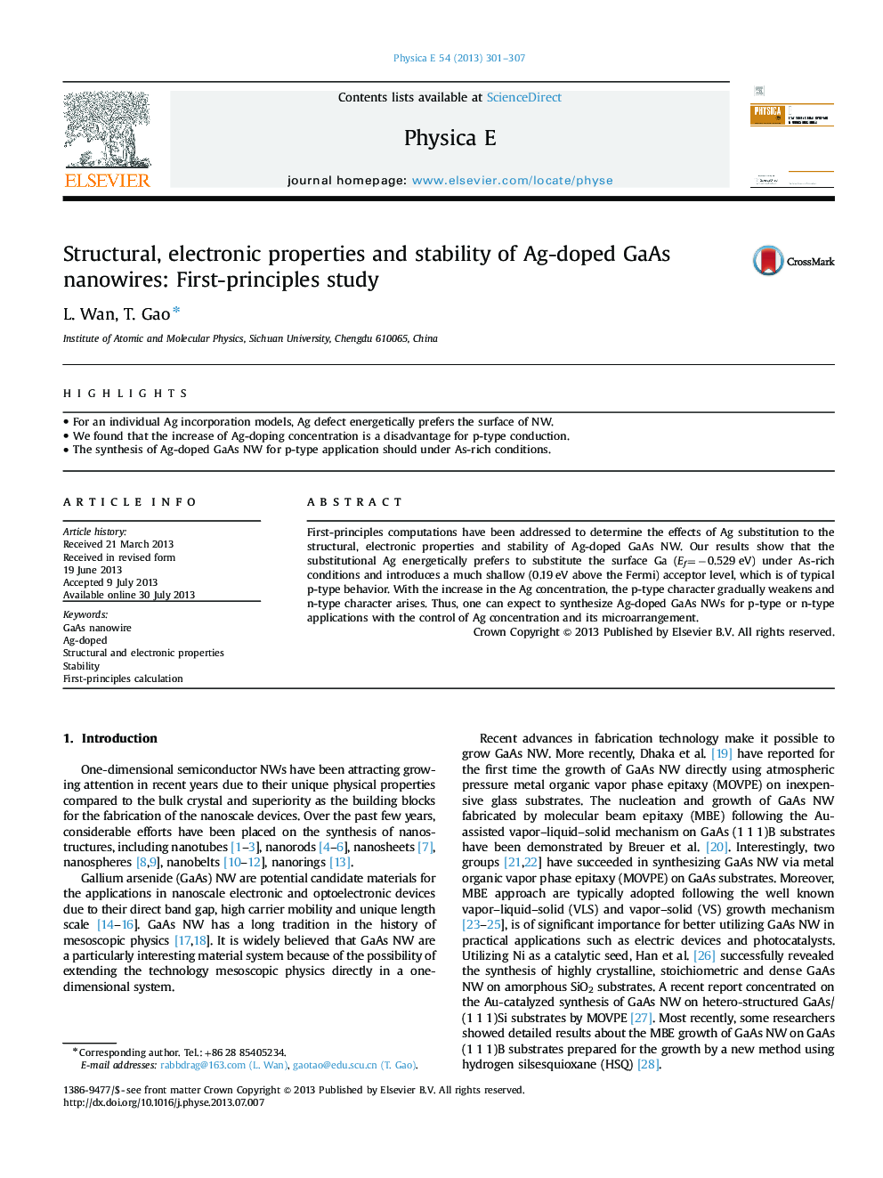 Structural, electronic properties and stability of Ag-doped GaAs nanowires: First-principles study