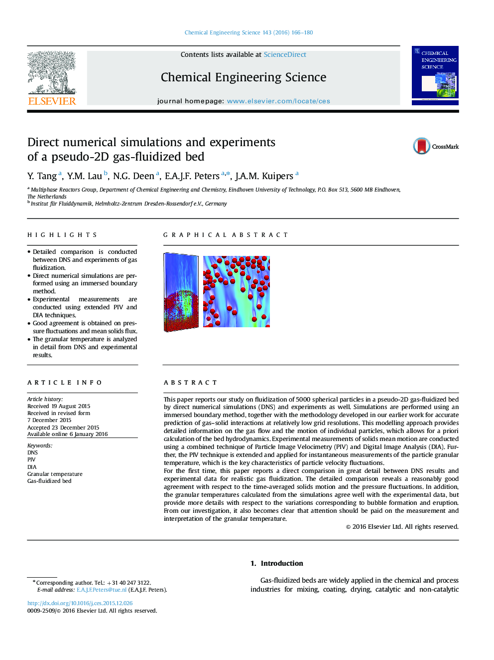 Direct numerical simulations and experiments of a pseudo-2D gas-fluidized bed