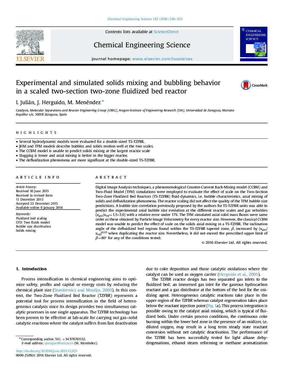 Experimental and simulated solids mixing and bubbling behavior in a scaled two-section two-zone fluidized bed reactor