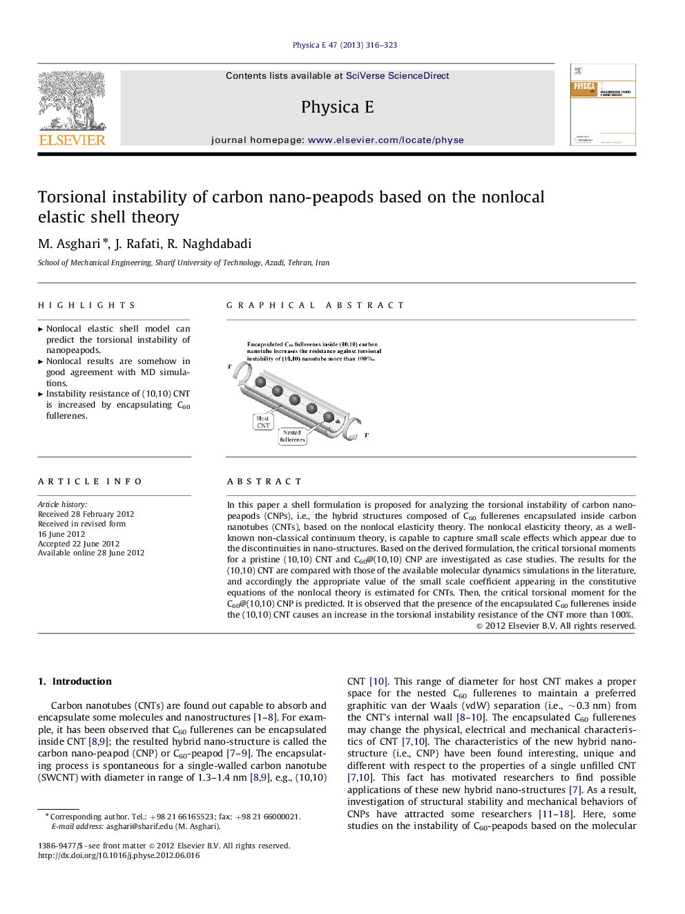 Torsional instability of carbon nano-peapods based on the nonlocal elastic shell theory