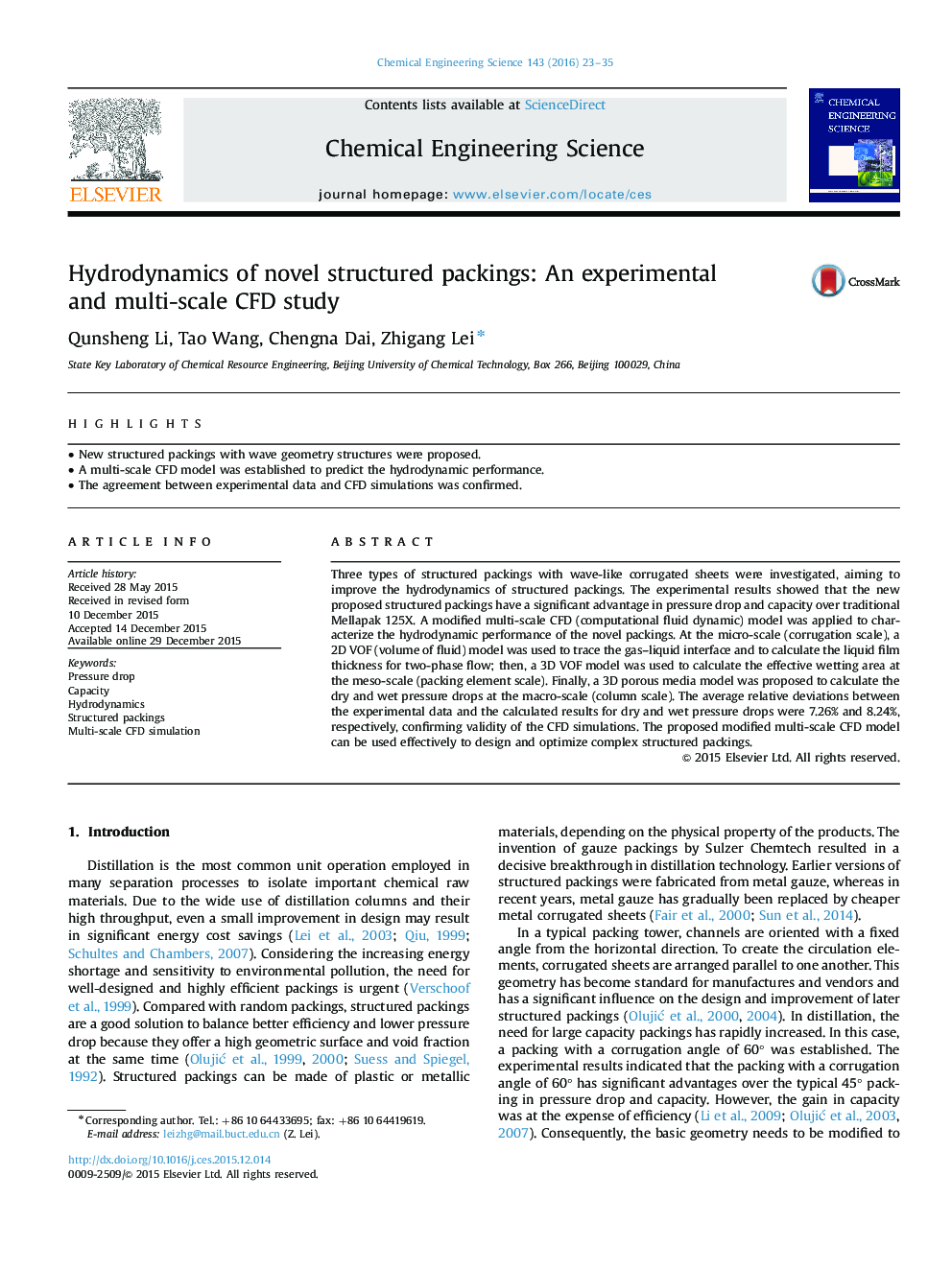 Hydrodynamics of novel structured packings: An experimental and multi-scale CFD study