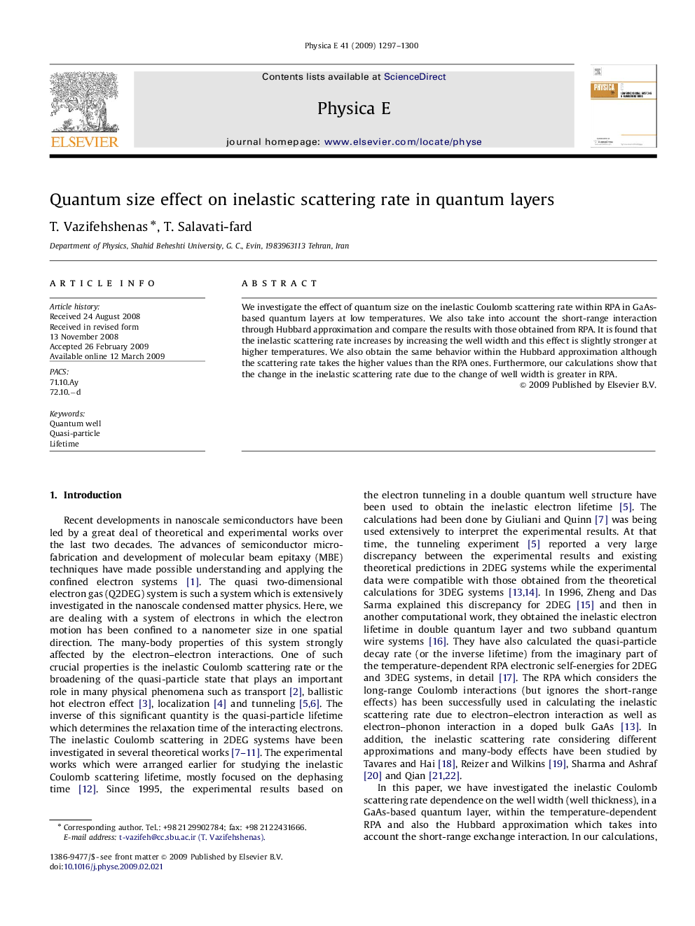 Quantum size effect on inelastic scattering rate in quantum layers