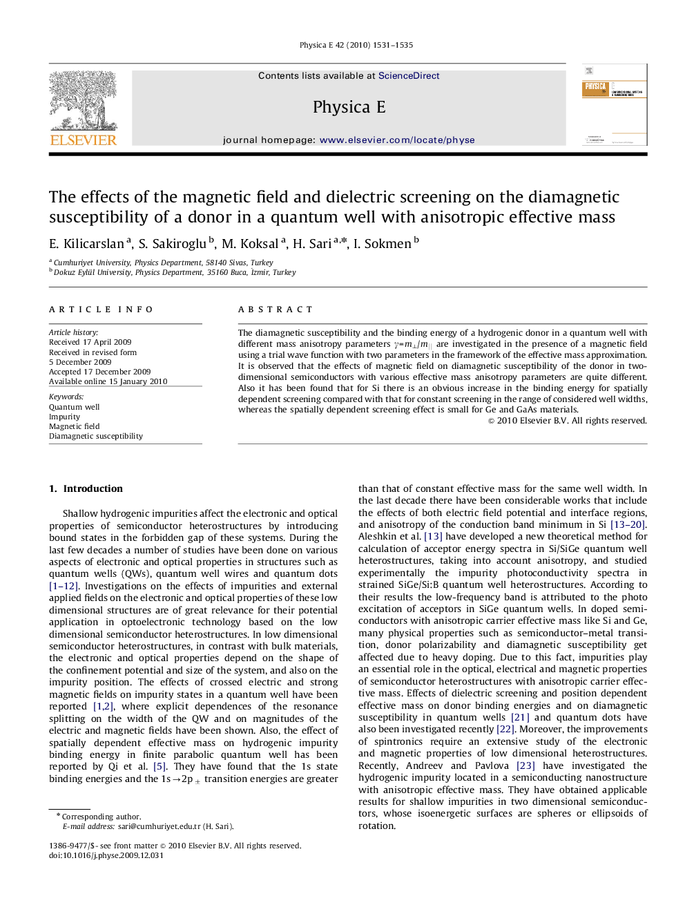 The effects of the magnetic field and dielectric screening on the diamagnetic susceptibility of a donor in a quantum well with anisotropic effective mass