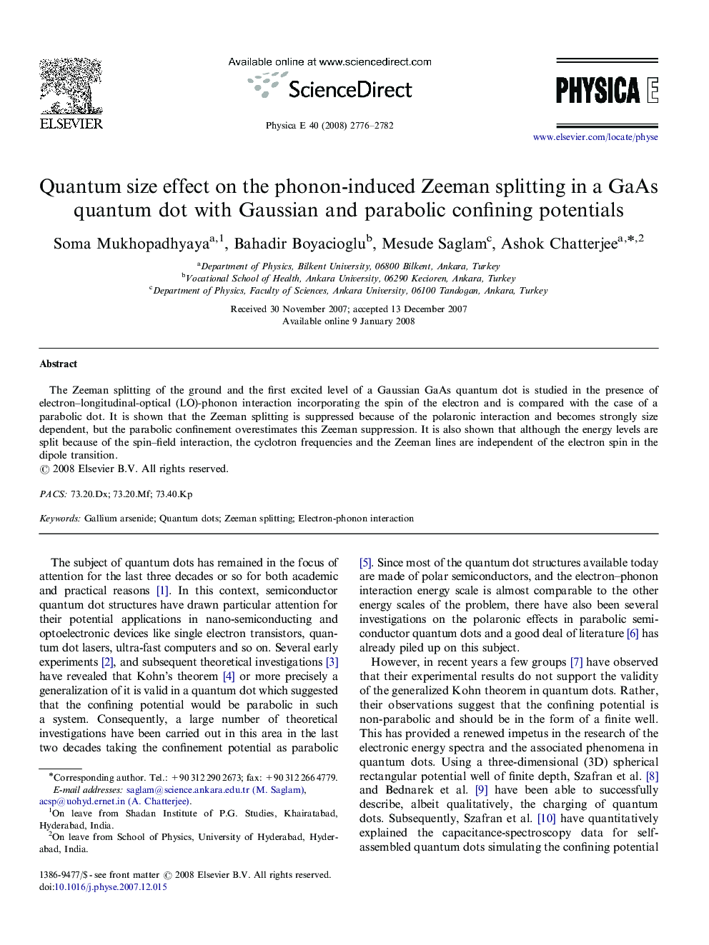 Quantum size effect on the phonon-induced Zeeman splitting in a GaAs quantum dot with Gaussian and parabolic confining potentials