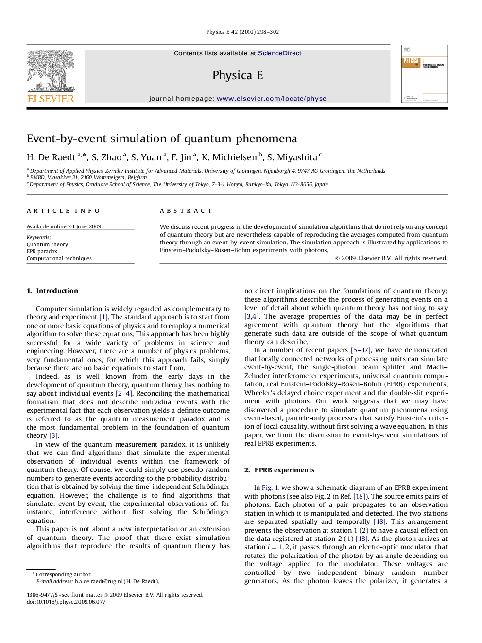 Event-by-event simulation of quantum phenomena