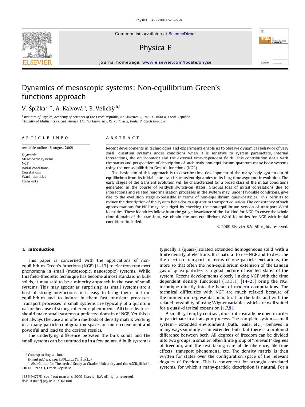 Dynamics of mesoscopic systems: Non-equilibrium Green's functions approach