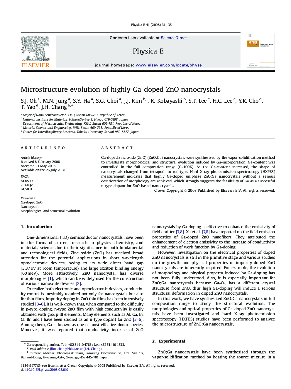 Microstructure evolution of highly Ga-doped ZnO nanocrystals