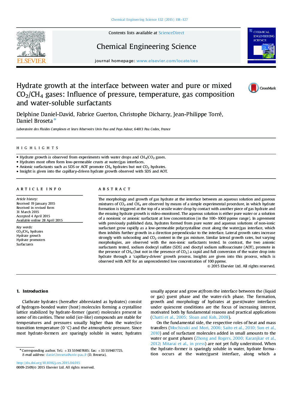 Hydrate growth at the interface between water and pure or mixed CO2/CH4 gases: Influence of pressure, temperature, gas composition and water-soluble surfactants