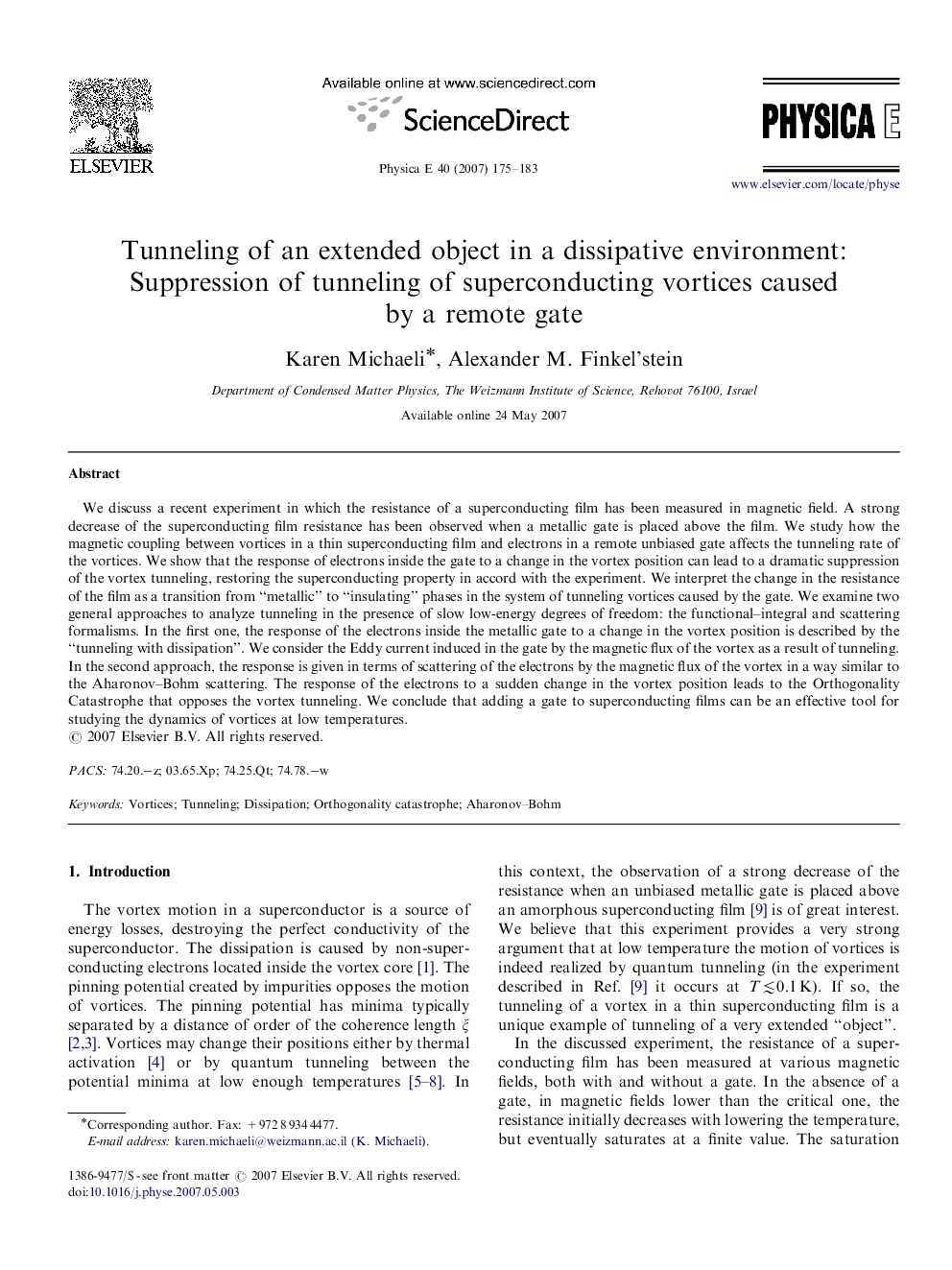 Tunneling of an extended object in a dissipative environment: Suppression of tunneling of superconducting vortices caused by a remote gate